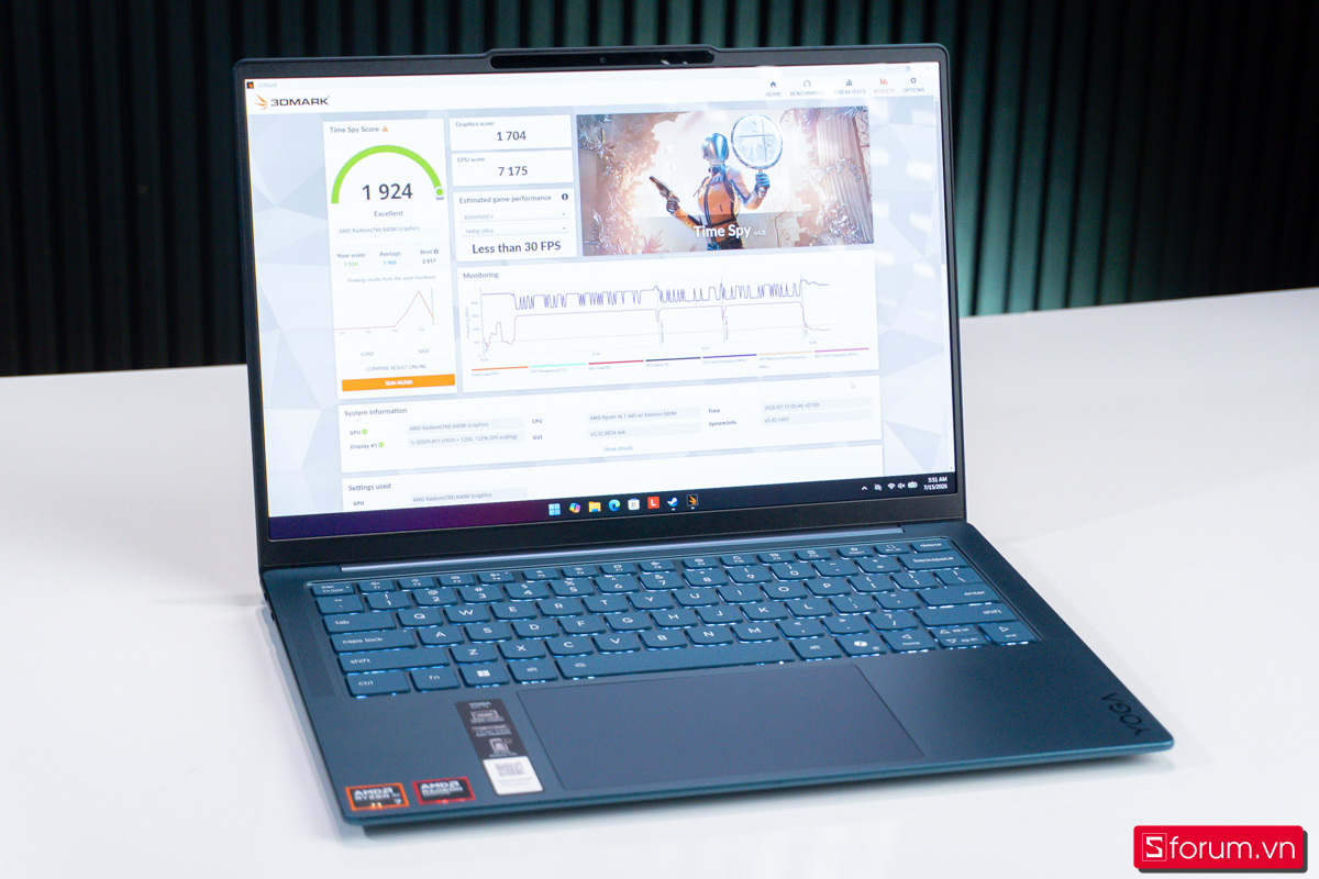 Trên tay Lenovo Yoga Slim 7 14AGP11 - hiệu năng