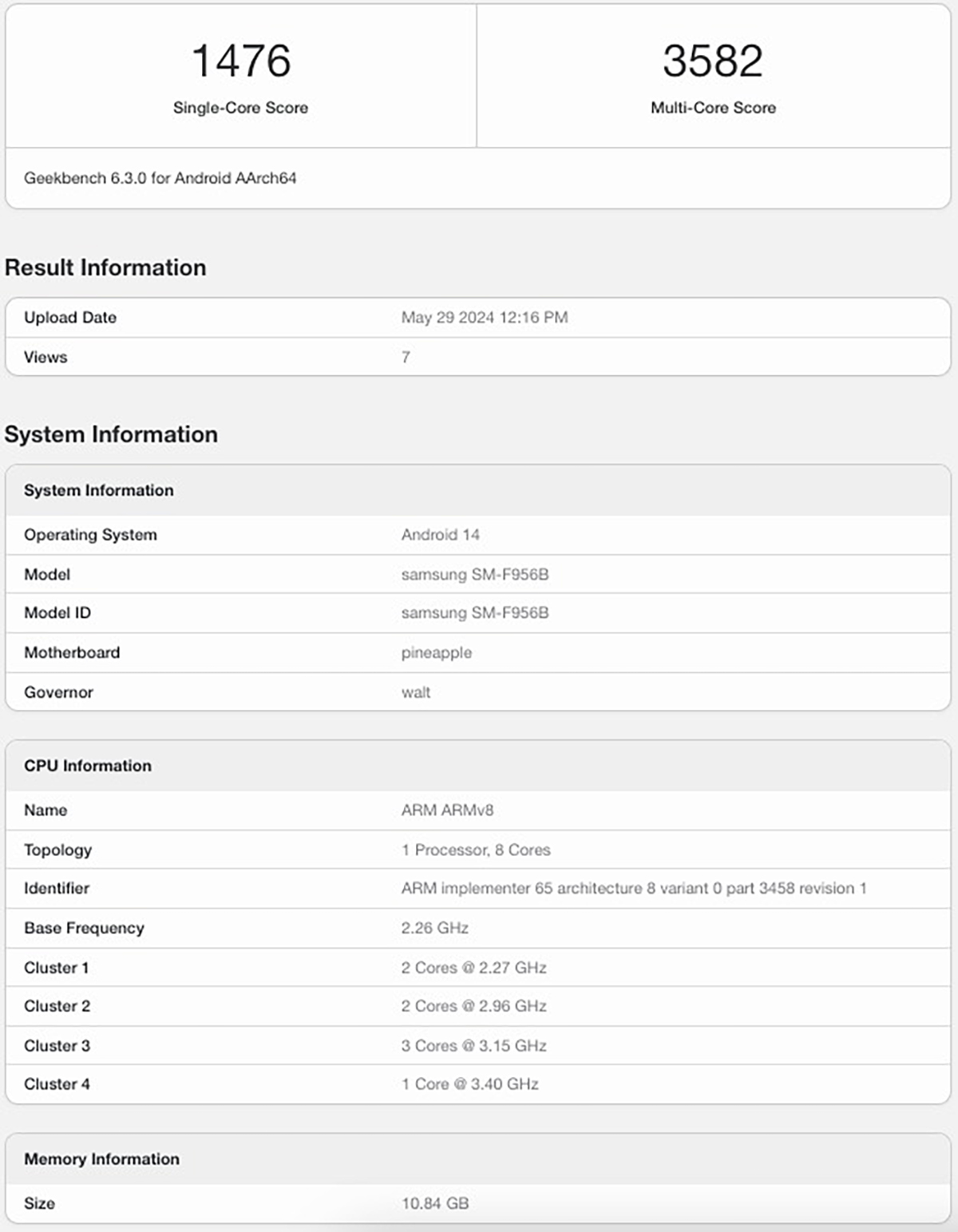 Galaxy Z Fold6 lộ hiệu năng trên Geekbench