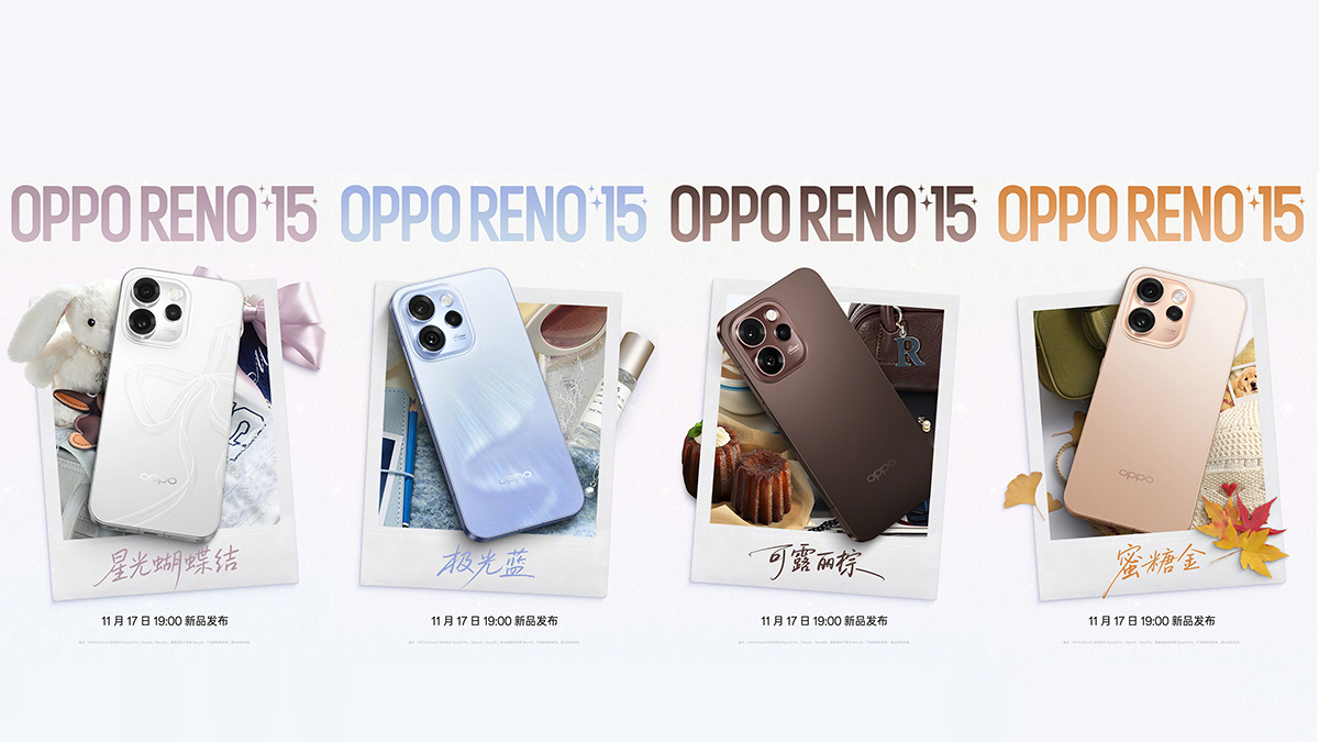 Rò rỉ ảnh siêu nét 4 tùy chọn màu sắc của OPPO Reno15 Series sắp ra mắt