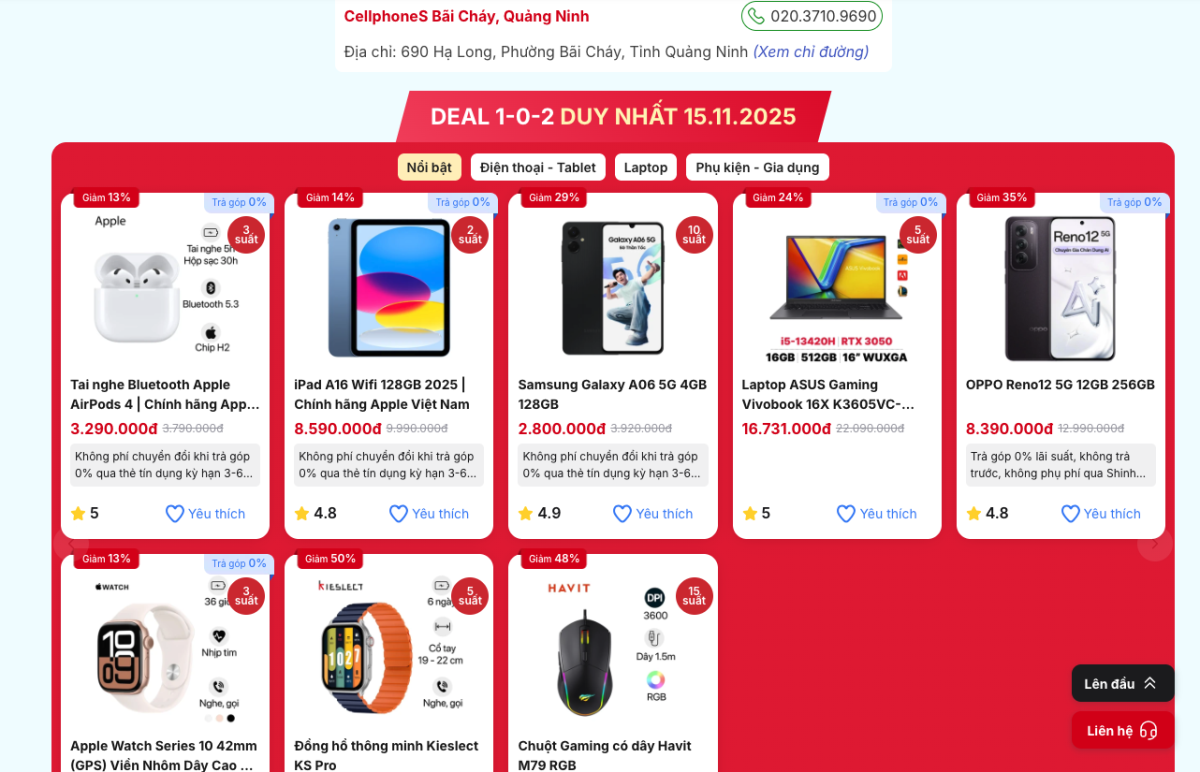 Nhiều deal hot được tung ra nhân dịp CellphoneS khai trương cửa hàng mới