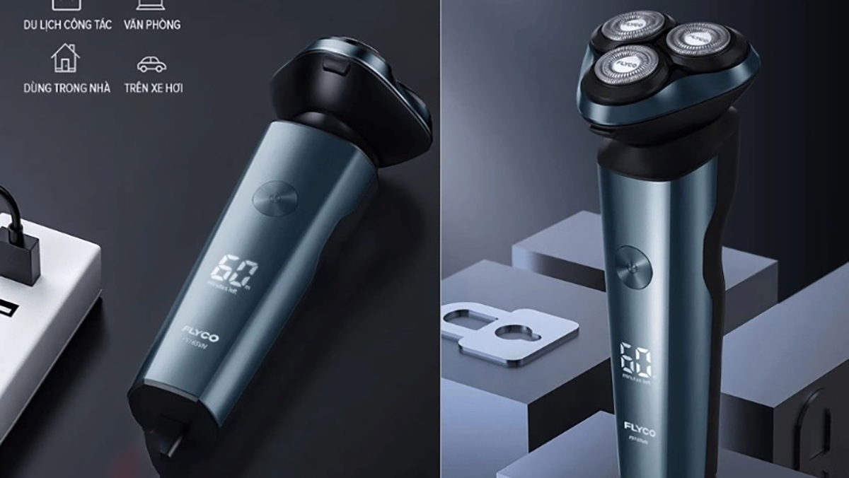 Máy cạo râu 3 lưỡi kép Flyco FS165VN có thiết kế bắt mắt