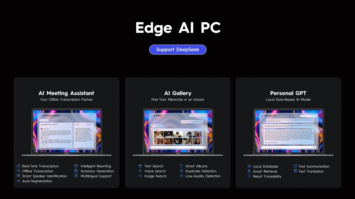 Tecno Megabook S16 mang đến nhiều tính năng AI thú vị
