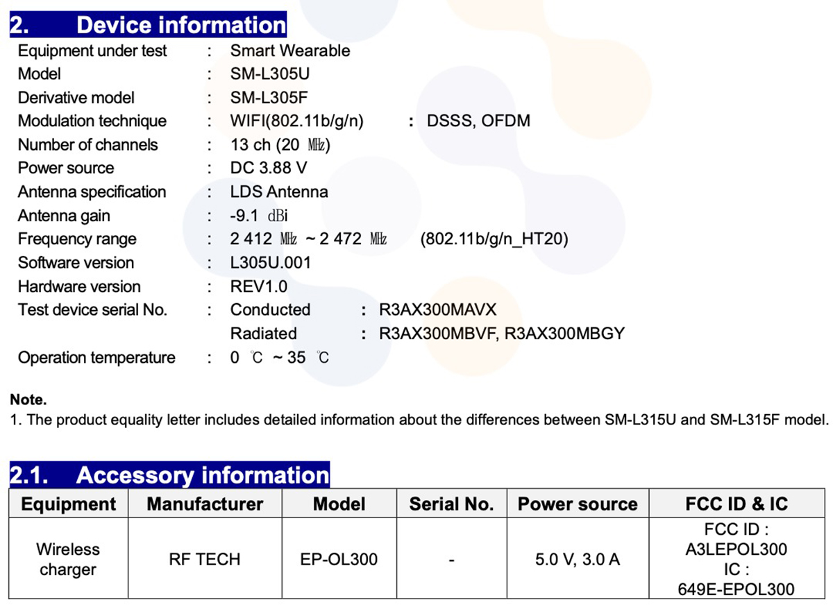 Chứng nhận FCC của Galaxy Watch7
