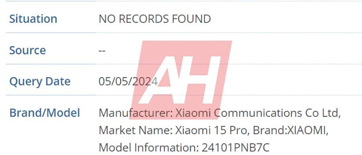Danh sách IMEI của Xiaomi 15 Pro