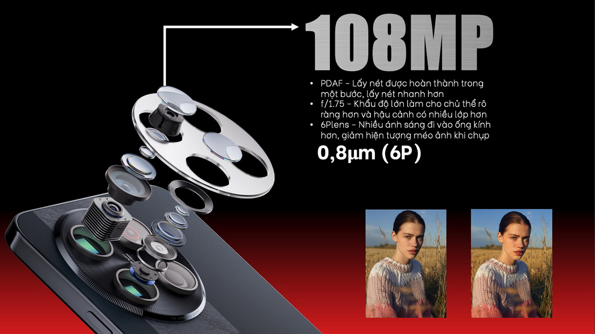 Điện thoại có camera chính 108MP chất lượng