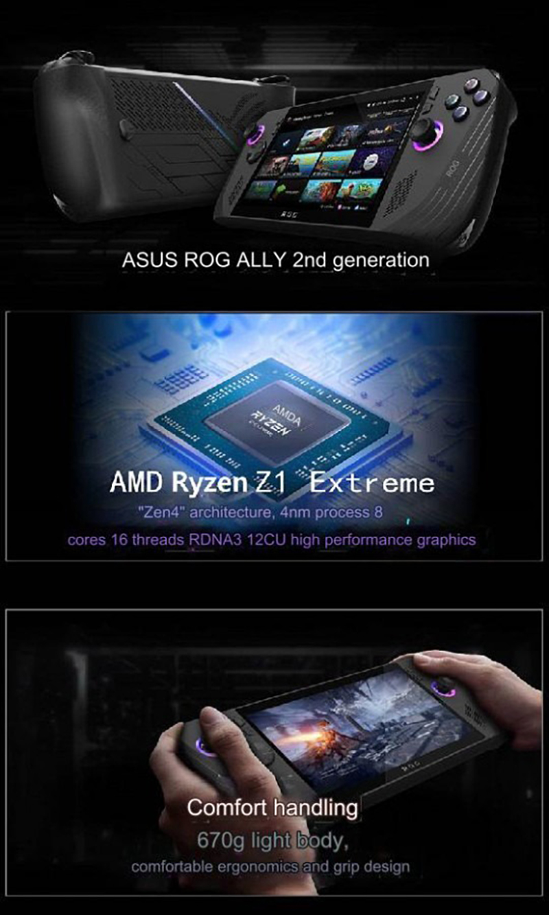 ASUS ROG Ally X có thiết kế không thay đổi nhiều so với thế hệ trước