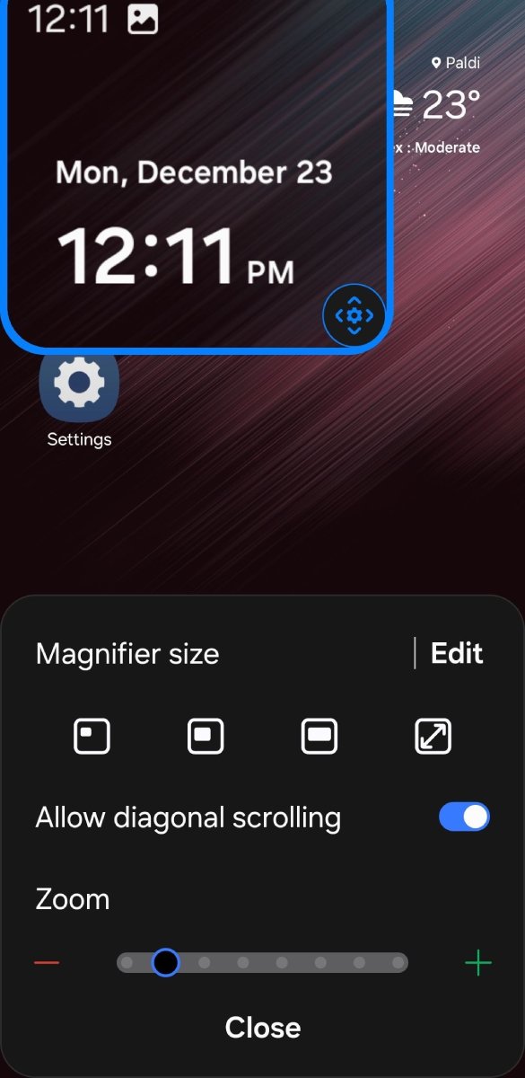 Magnification giúp phóng to câu chữ