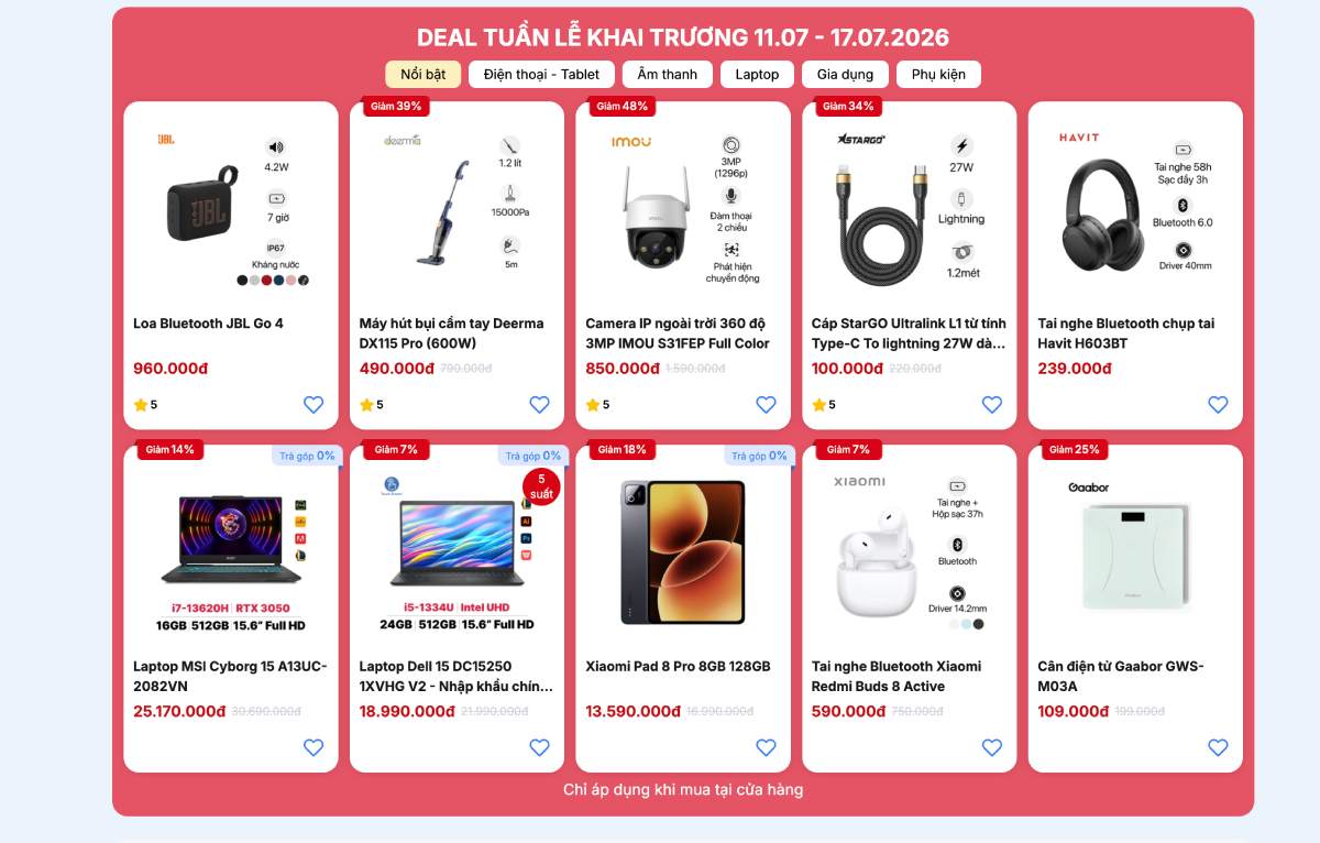 Nhiều deal hot được tung ra nhân dịp CellphoneS khai trương cửa hàng mới