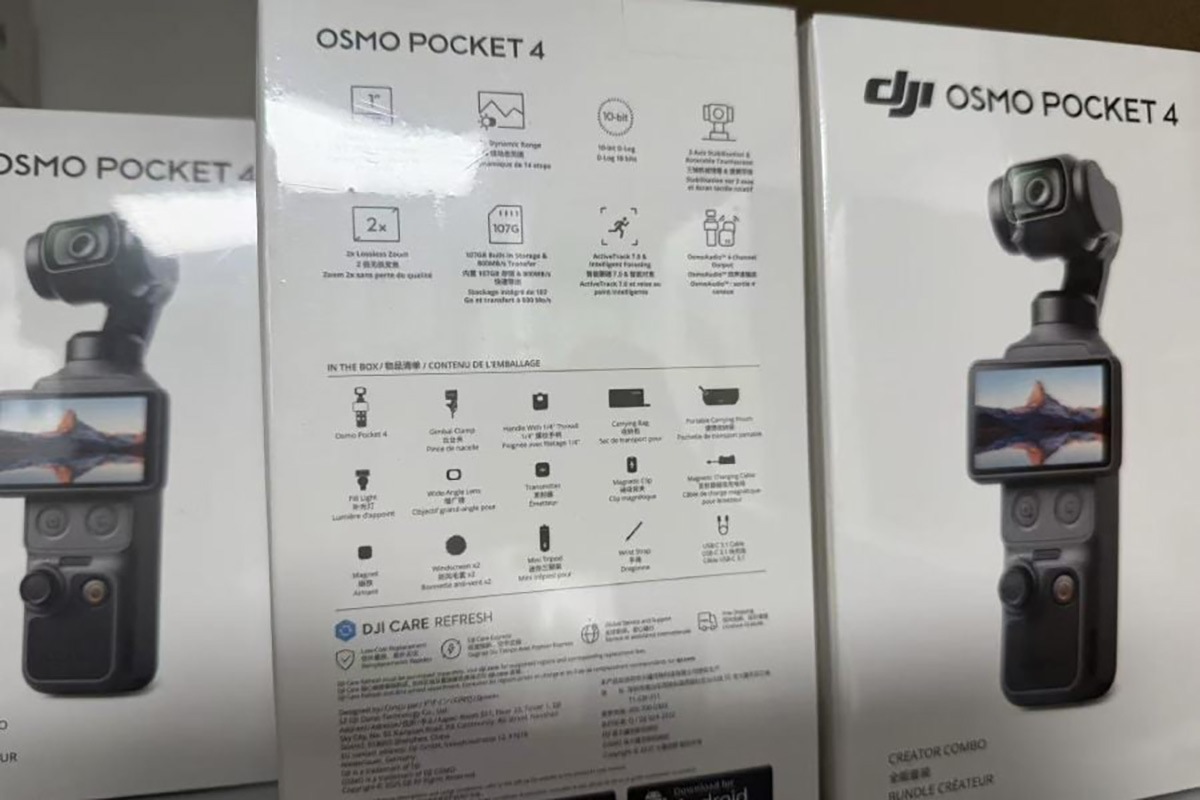 Hộp bán lẻ DJI Osmo Pocket 4 tiết lộ gần thông số kỹ thuật chi tiết của sản phẩm