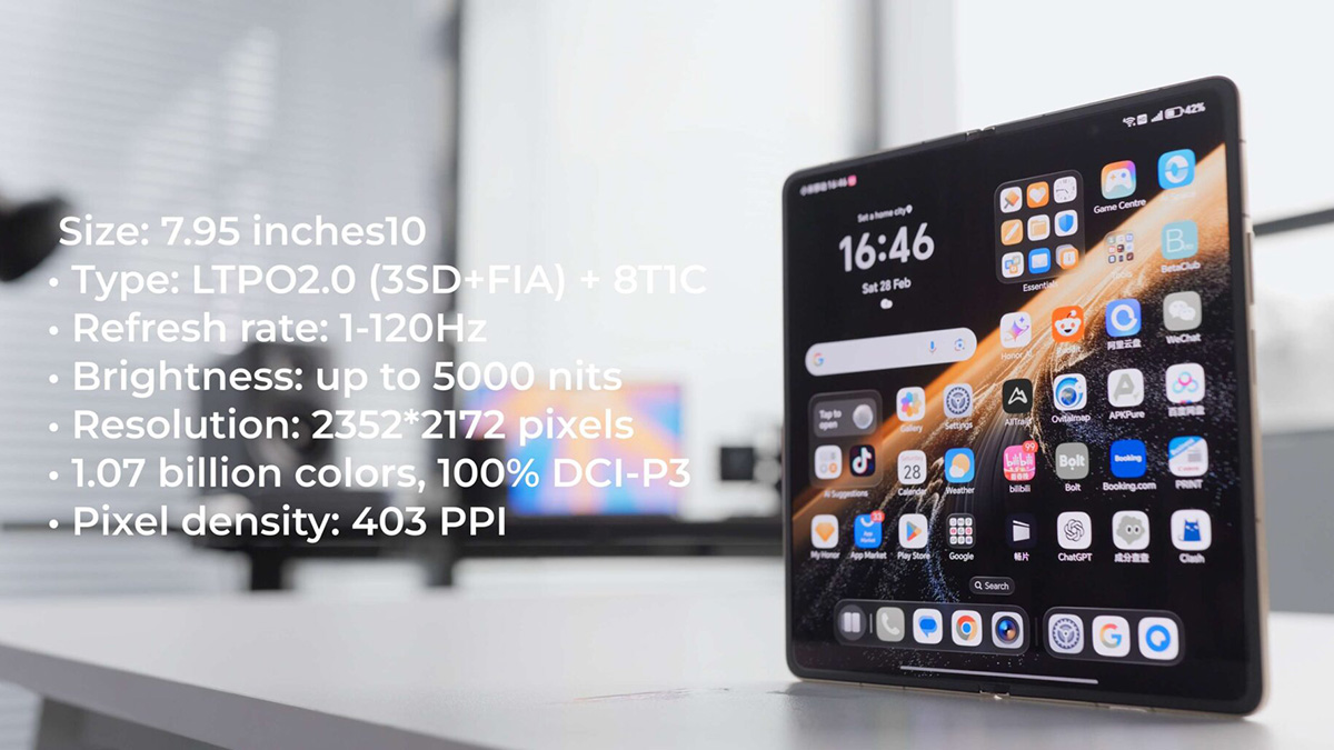 Thông số màn hình ngoài của HONOR Magic V6