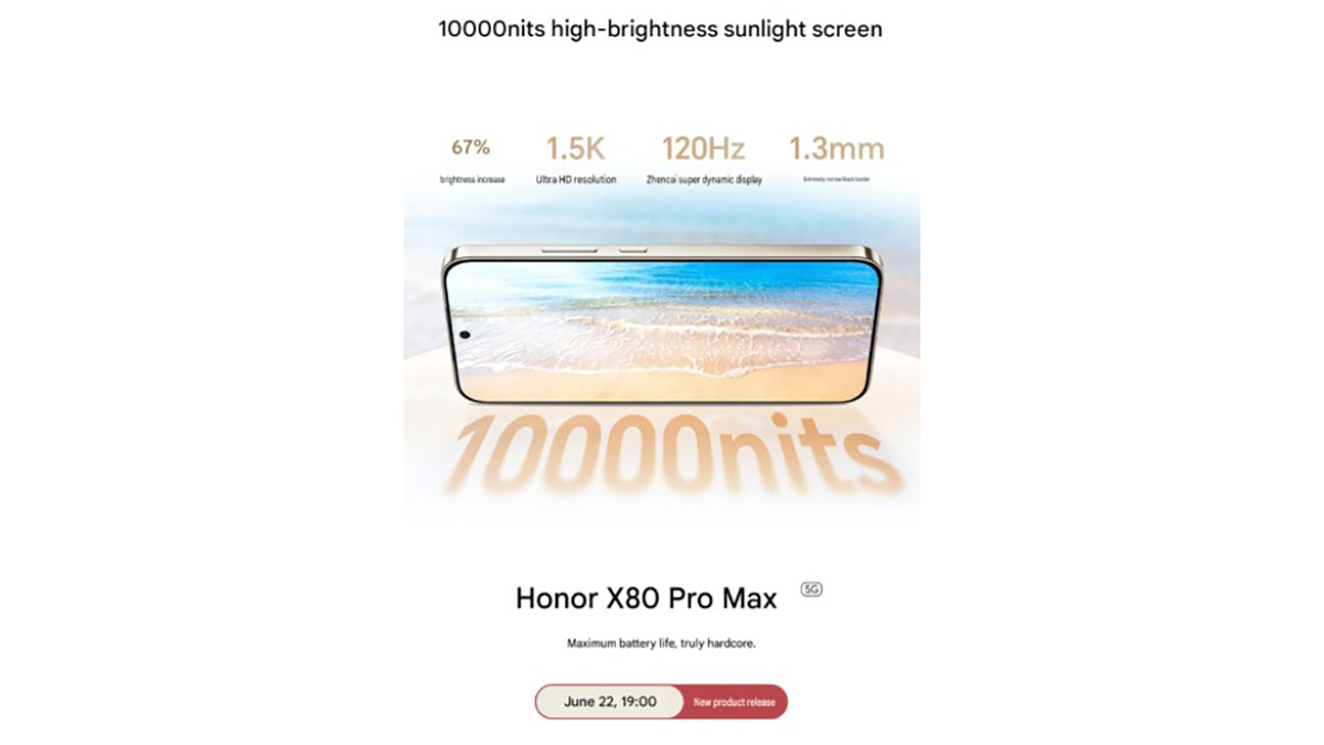 HONOR X80 Pro Max sẽ có màn hình siêu sáng