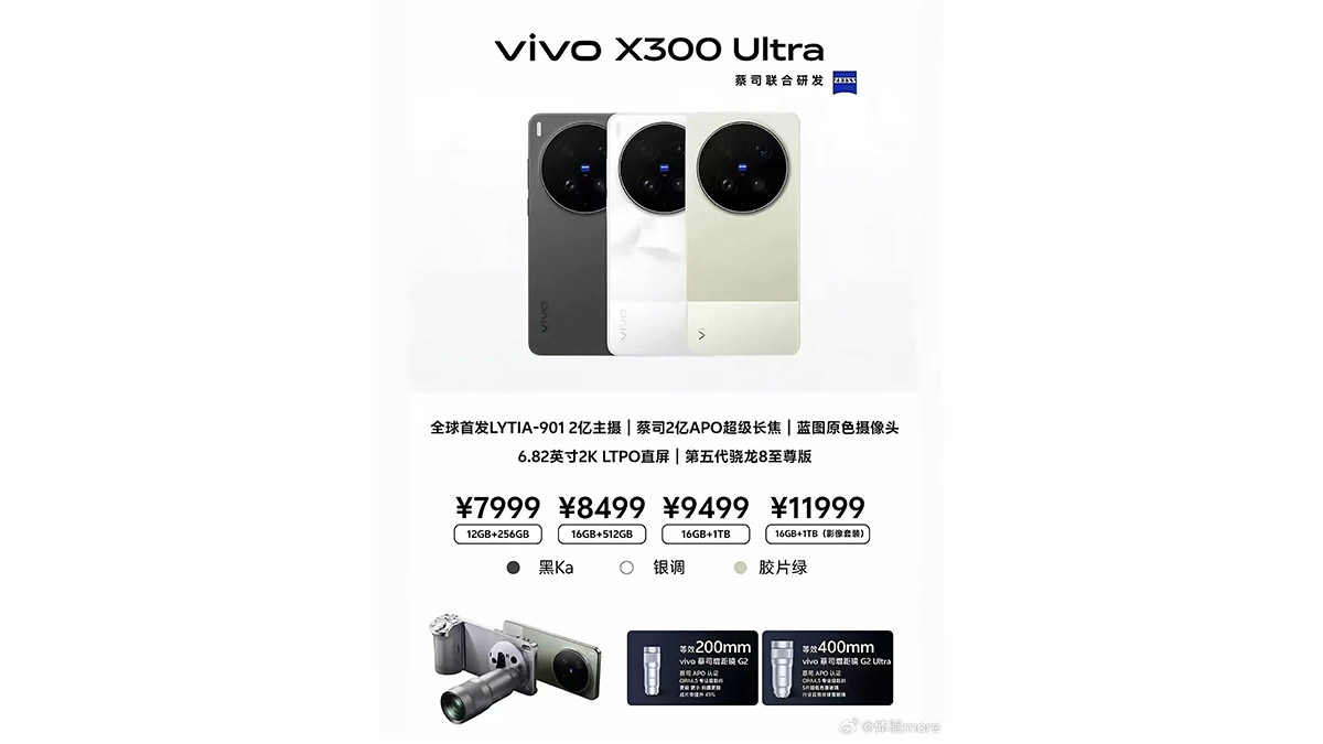 Rò rỉ giá trọn bộ phụ kiện của vivo X300 Ultra