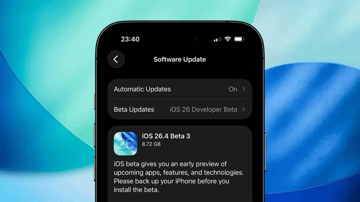 Apple phát hành iOS 26.4 beta 3