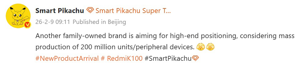 Redmi K100 Pro Max được đồn đại có camera 200MP chất lượng cao