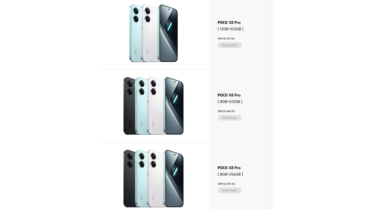 Giá bán và các phiên bản cấu hình của POCO X8 Pro