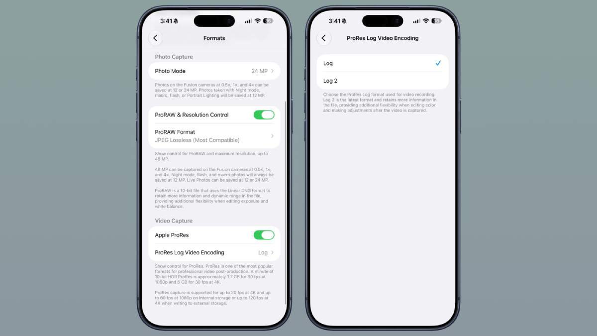 iOS 27 beta 4 có gì mới về định dạng ProRes Log