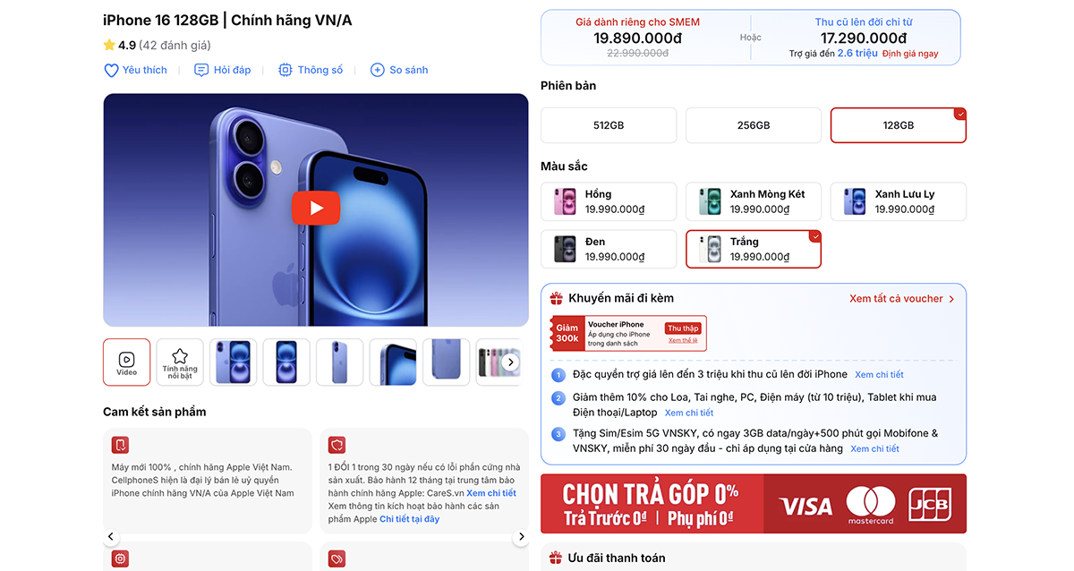 iPhone 16 có giá hấp dẫn