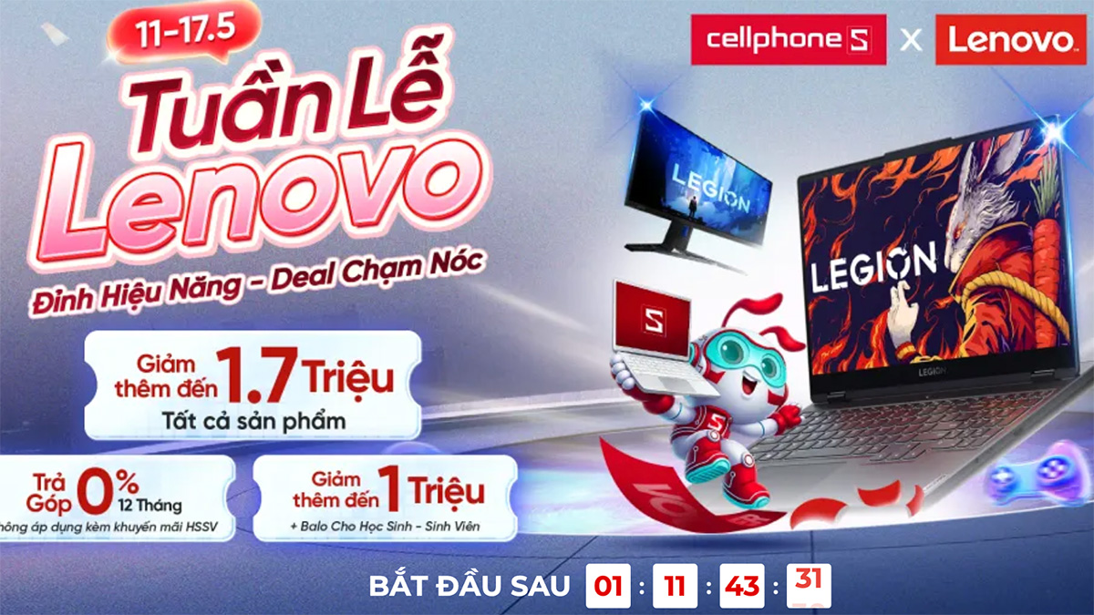 Đăng ký nhận tin để không bỏ lỡ khuyến mãi Tuần lễ thương hiệu Lenovo hấp dẫn đến hạn hôm nay!