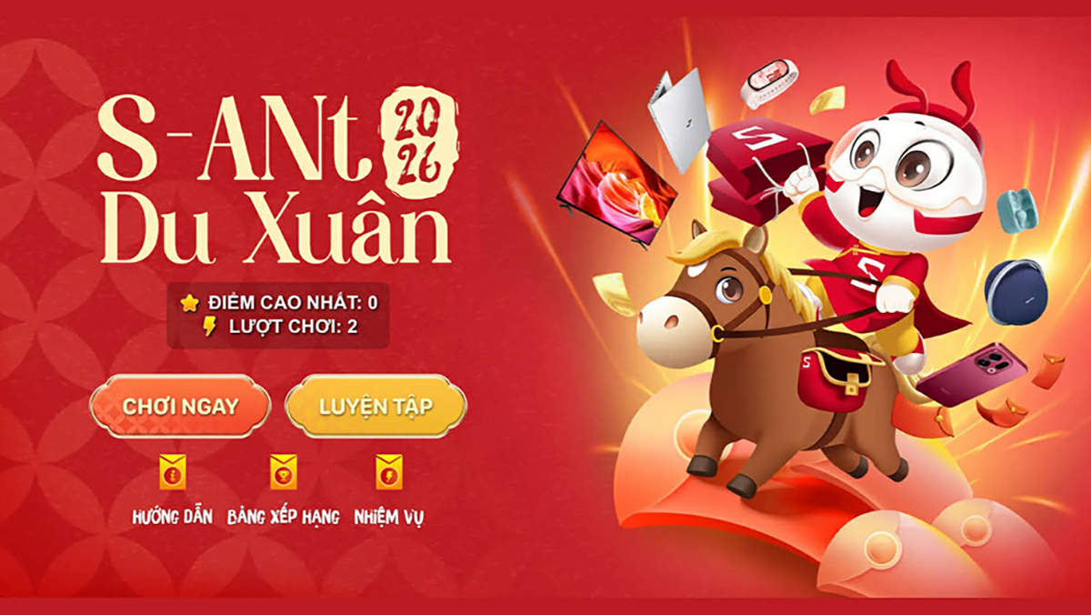 Mời bạn chơi mini game Tết tại CellphoneS, săn voucher 200K và cơ hội nhận thêm quà khủng trị giá 2 chỉ vàng
