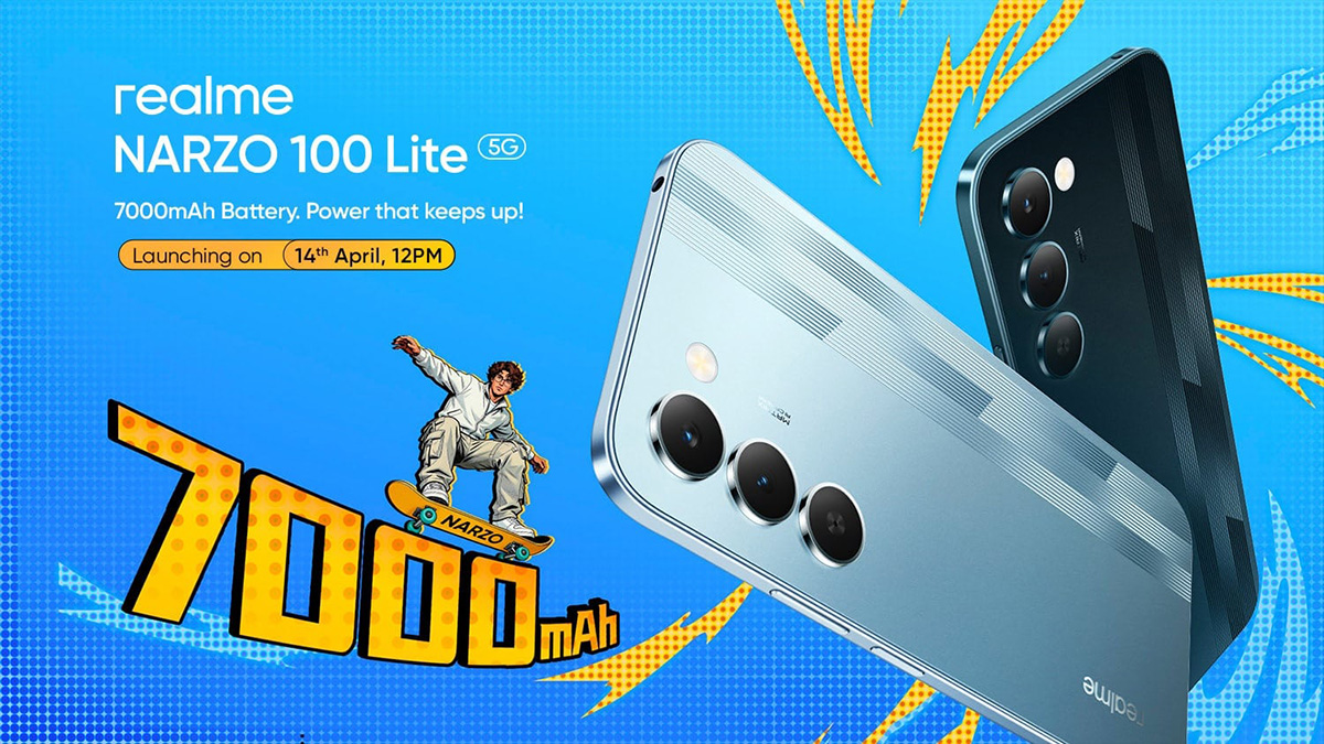 realme Narzo 100 Lite 5G với màn hình 144Hz và pin 7000 mAh sẽ ra mắt vào ngày 14/4