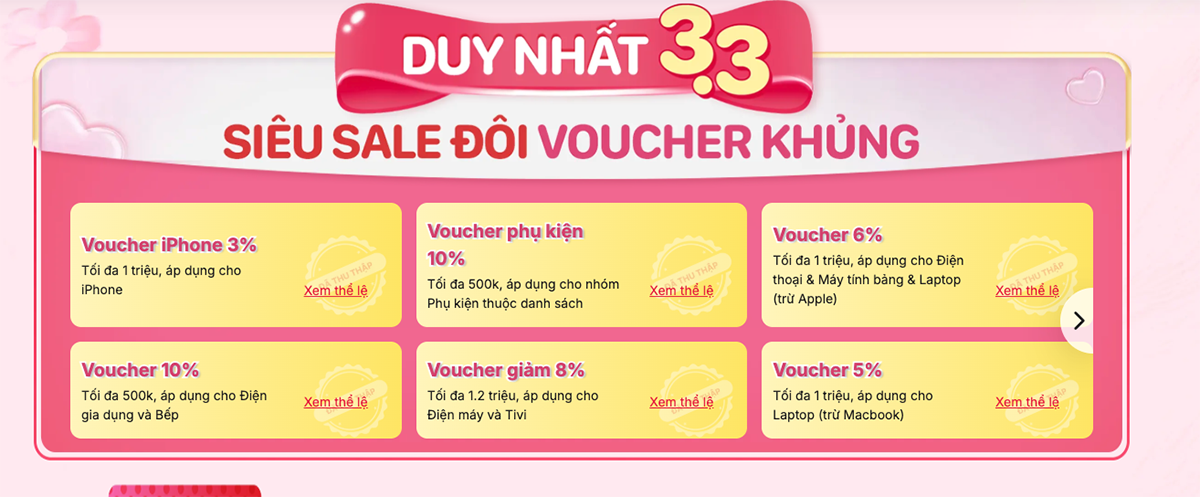 Các cặp đôi có thể ăn voucher giảm giá hấp dẫn