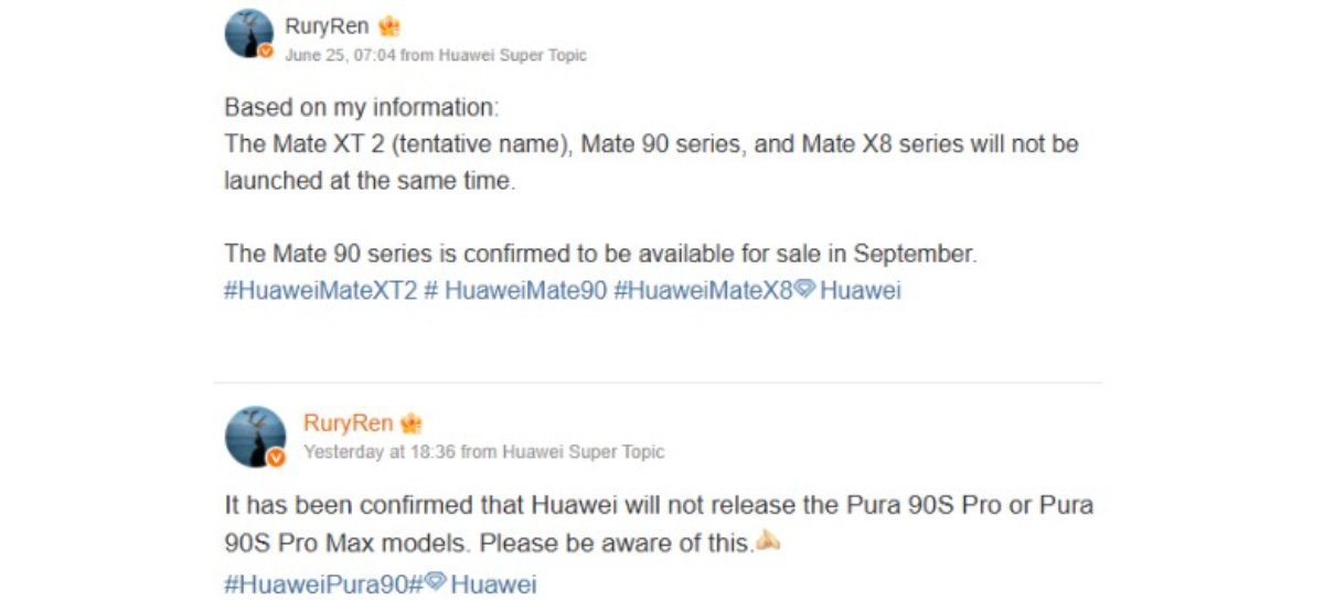 Huawei có thể ra mắt dòng Mate 90 trong tháng 9 tới