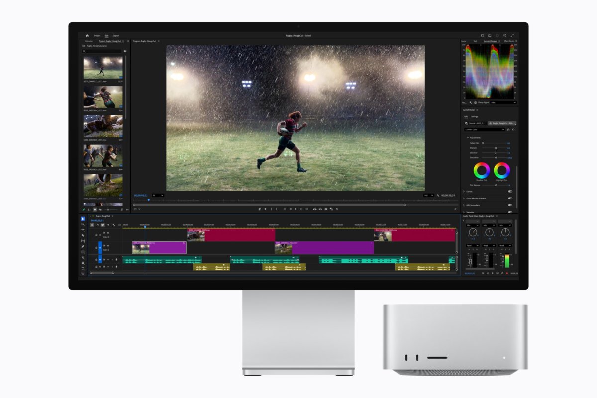 Mac Studio với chip M5 Ultra cho phép người dùng chuyên nghiệp phát đồng thời lên đến 33 luồng video 8K ProRes 422 ở 30 fps