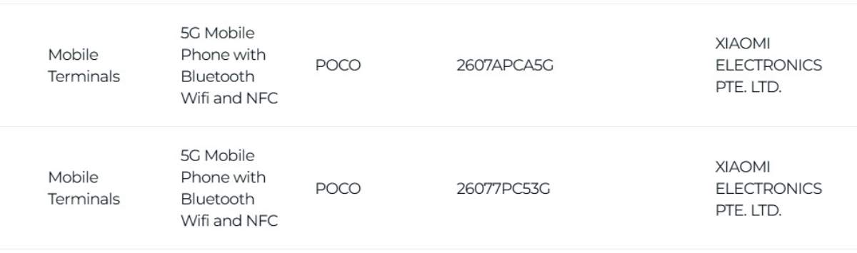 Dữ liệu GSMA IMEI của POCO F9 Pro và F9 Ultra