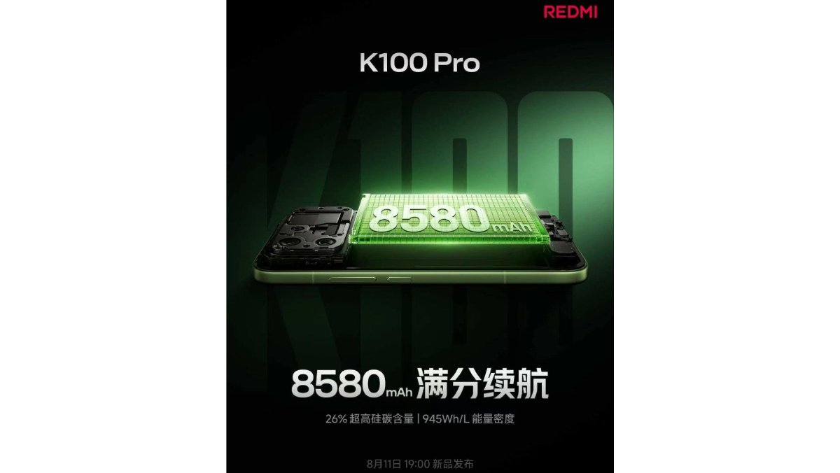 Redmi K100 Pro có pin khủng