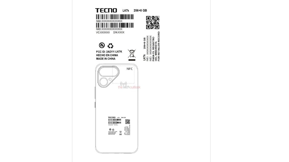 Dữ liệu FCC của Tecno Pova Curve 2 5G