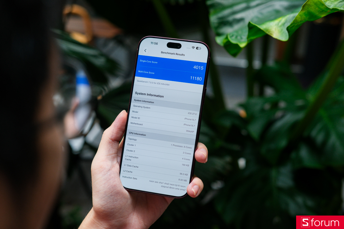Điểm Geekbench 7 của iPhone 18 Pro Max