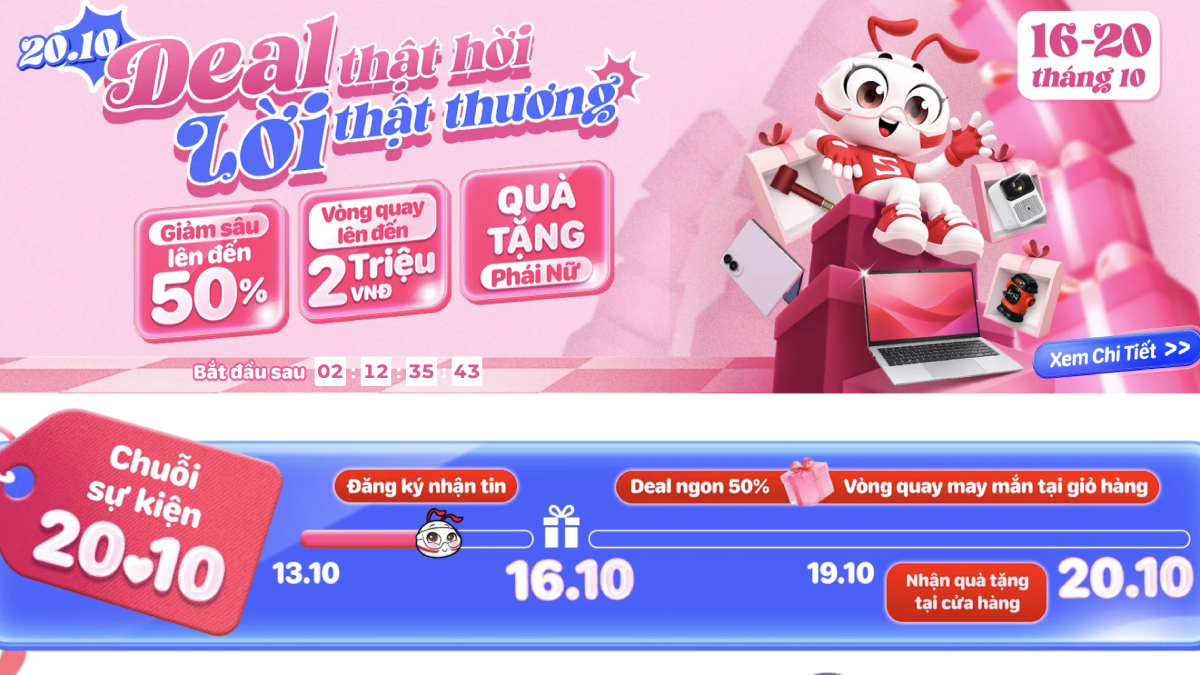 Mời đăng ký nhận tin sale 20/10 tại CellphoneS, quay số trúng thưởng Apple Watch Series 11 và máy sấy tóc Dyson “xịn sò” Mời đăng ký nhận tin sale 20/10 tại CellphoneS, quay số trúng thưởng Apple Watch Series 11 và máy sấy tóc Dyson “xịn sò”