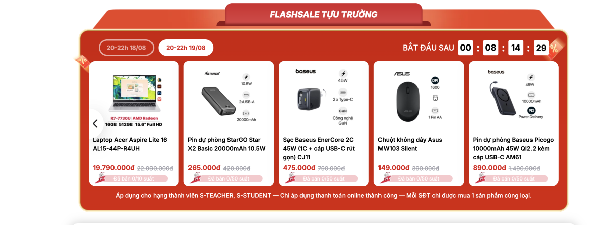 Chương trình Flash sale hấp dẫn tại CellphoneS