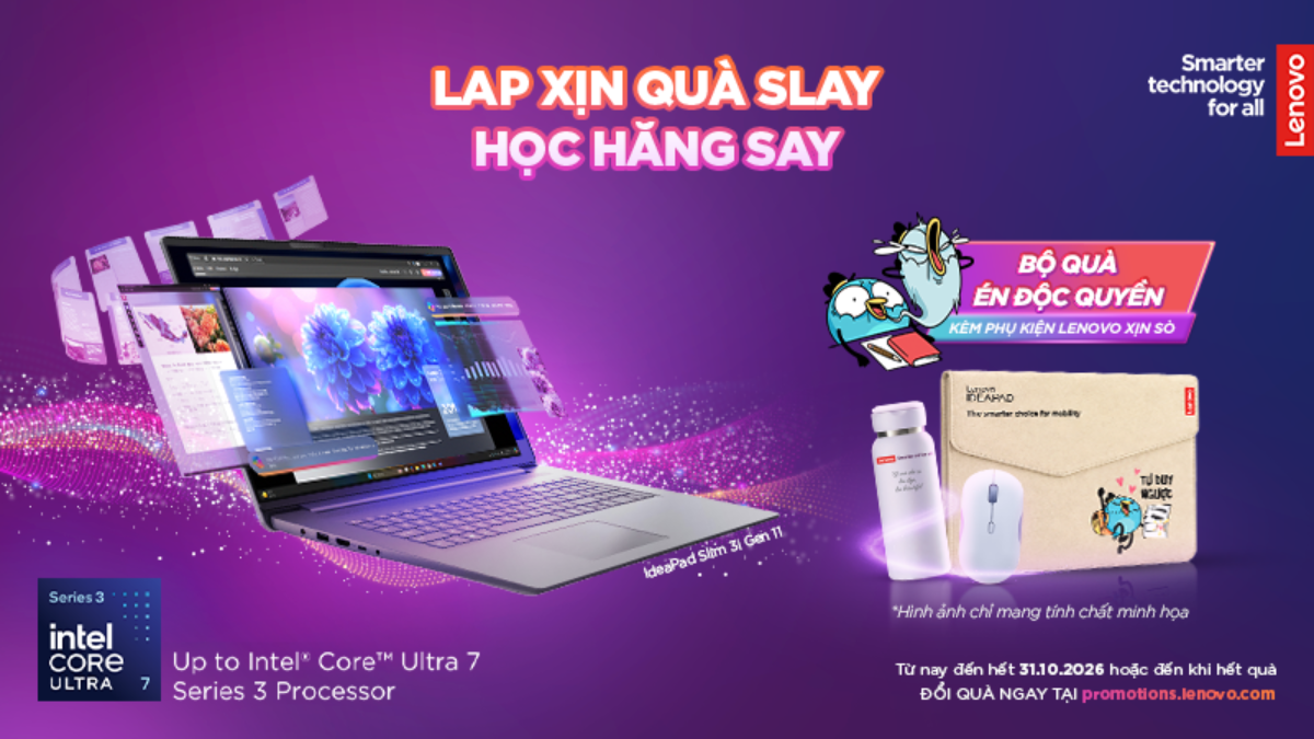 Tựu trường cực chất, rinh quà độc nhất khi mua laptop Lenovo tại CellphoneS