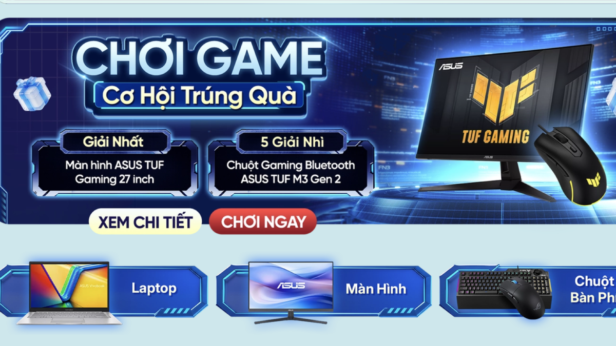 Mời chơi mini game tuần lễ thương hiệu ASUS, cơ hội trúng màn hình và chuột gaming “xịn sò”
