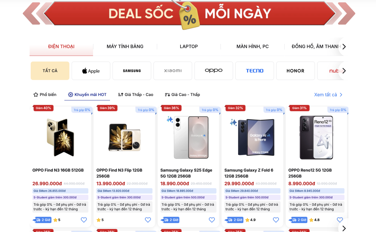 Nhiều deal sốc đang chờ đón bạn