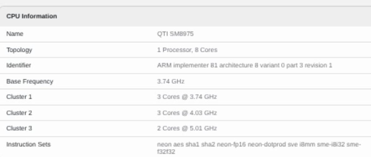 Thông số chip Snapdragon 8 Elite Extreme 6
