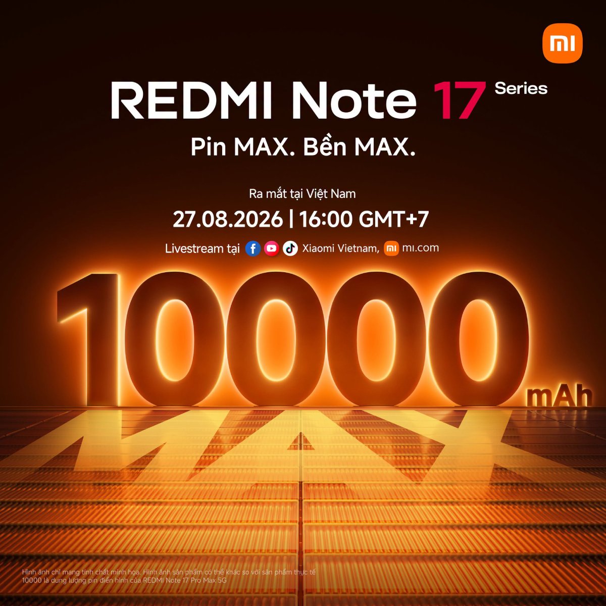 Redmi Note 17 Pro Max sẽ có pin khủng 10000 mAh