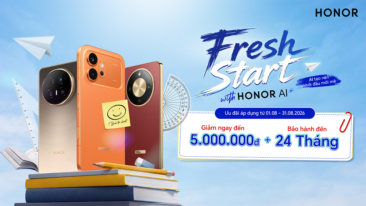 CellphoneS bắt tay HONOR tung ưu đãi tháng 8: Giảm đến 5 triệu đồng, mua kèm phụ kiện giá tốt