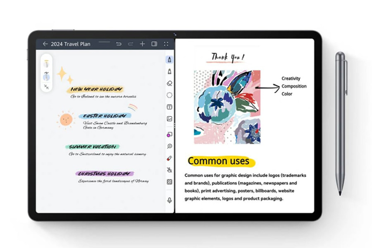 Tablet Huawei hỗ trợ bút cảm ứng giúp làm việc hiệu quả hơn