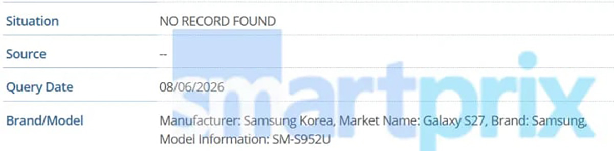 Galaxy S27 Series xuất hiện trên cơ sở dữ liệu GSMA