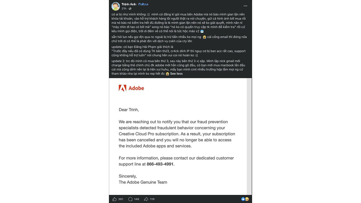 Đây là đợt quét bản quyền mới nhất của Adobe