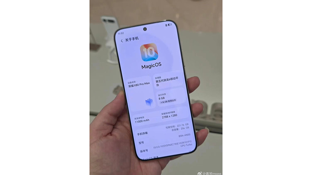 Thiết kế mặt trước của smartphone HONOR X80 Pro Max sắp ra mắt
