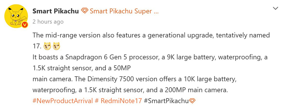Dòng Redmi Note 17 sẽ được Xiaomi mang đến những nâng cấp khủng về cấu hình