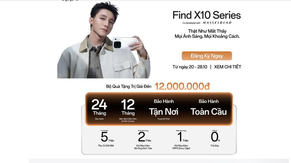 Đăng ký sớm, nhận ngay các ưu đãi độc quyền để nâng cấp lên "Pro Max" cùng OPPO Find X10 Series