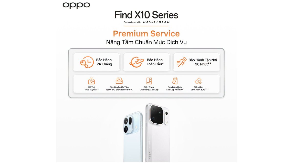 OPPO mang đến gói dịch vụ và bảo hành cao cấp cho dòng Find X10