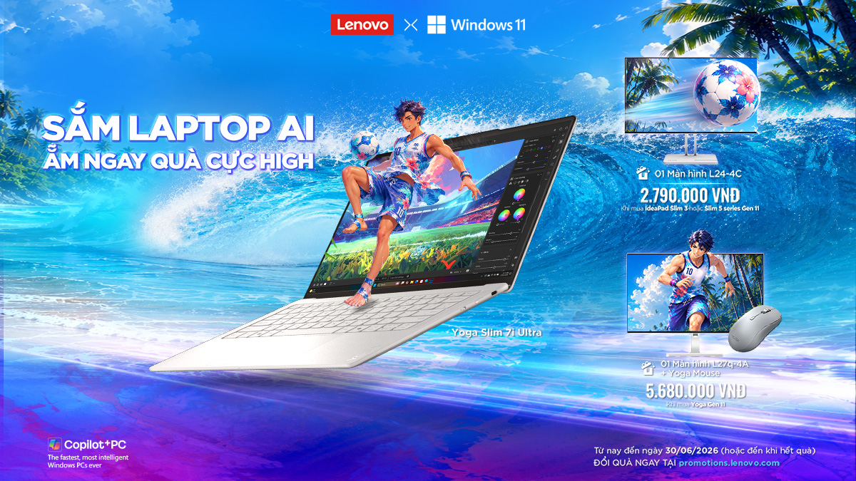 Sắm laptop AI Lenovo tại CellphoneS, rinh ngay quà xịn cực chất!!