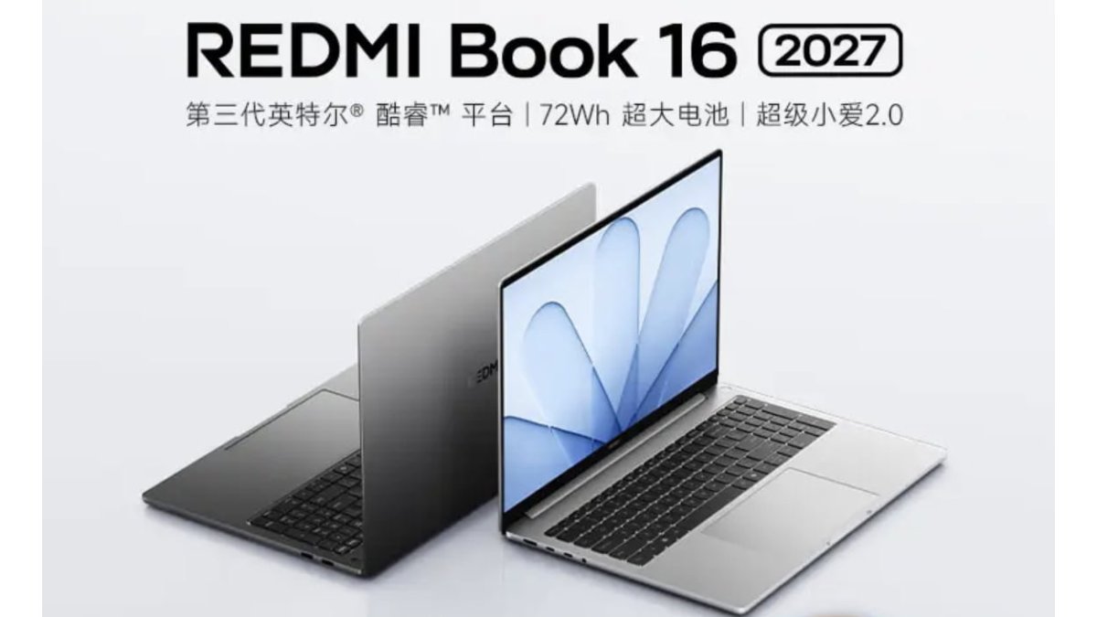 Redmi Book 2027 lộ ảnh render: Màn hình 16 inch, bàn phím số tiện dụng
