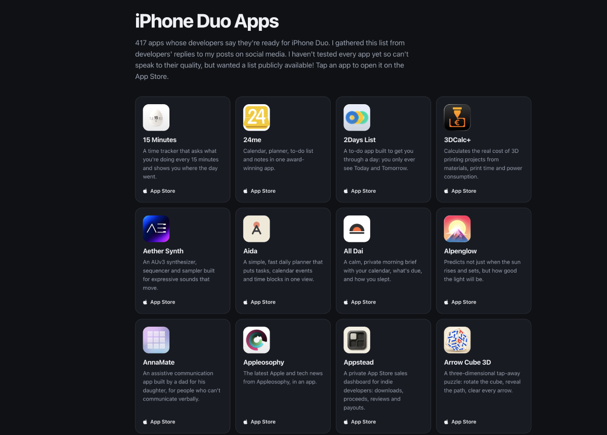 Nhiều ứng dụng đã được tối ưu hóa cho iPhone Duo