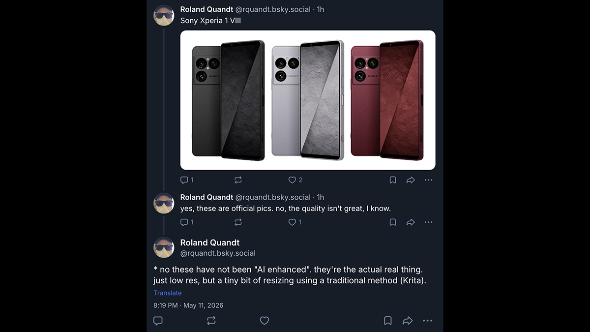 Leaker Roland Quandt chia sẻ hình ảnh về Xperia 1 VIII